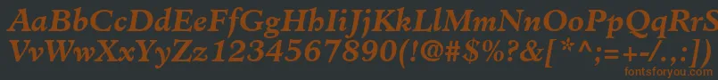 Шрифт ClericSsiBoldItalic – коричневые шрифты на чёрном фоне