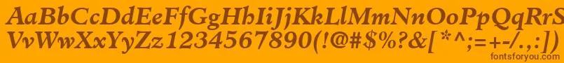 ClericSsiBoldItalic Font – Brown Fonts on Orange Background