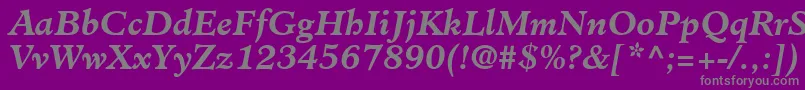 フォントClericSsiBoldItalic – 紫の背景に灰色の文字