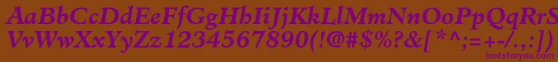 ClericSsiBoldItalic Font – Purple Fonts on Brown Background