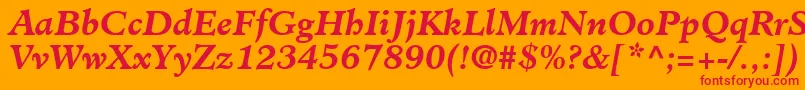 ClericSsiBoldItalic Font – Red Fonts on Orange Background