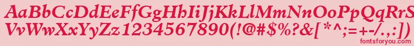 ClericSsiBoldItalic Font – Red Fonts on Pink Background