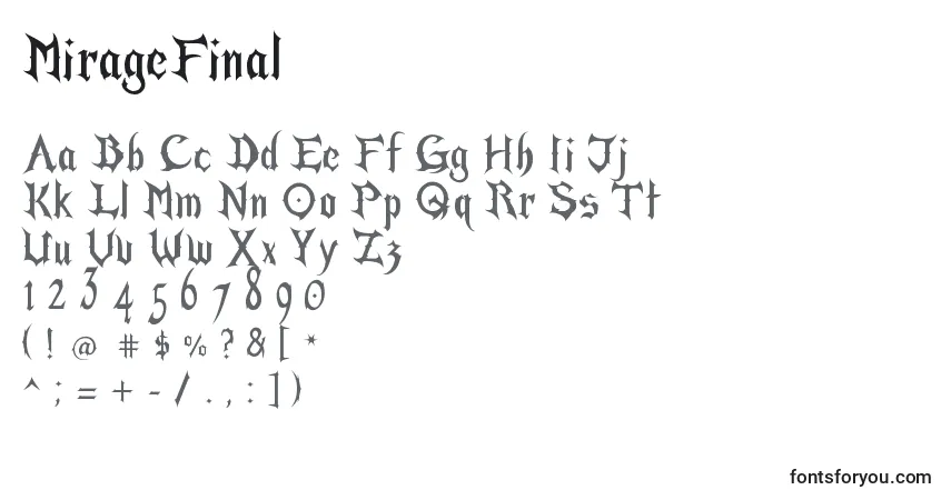 MirageFinal-fontti – aakkoset, numerot, erikoismerkit