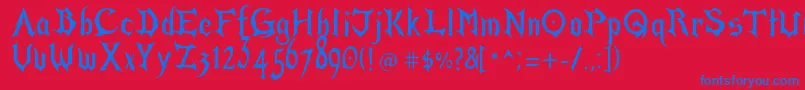 MirageFinal Font – Blue Fonts on Red Background