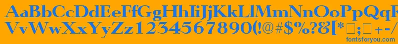 TeronoDisplaySsi Font – Blue Fonts on Orange Background