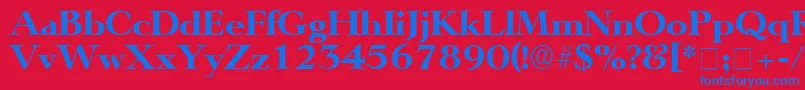 TeronoDisplaySsi Font – Blue Fonts on Red Background
