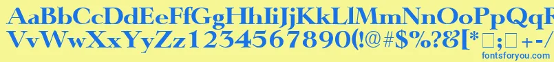 Weitere Informationen zur TeronoDisplaySsi-Schriftart TeronoDisplaySsi-Schriftart – Blaue Schriften auf gelbem Hintergrund