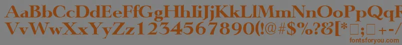 フォントTeronoDisplaySsi – 茶色の文字が灰色の背景にあります。