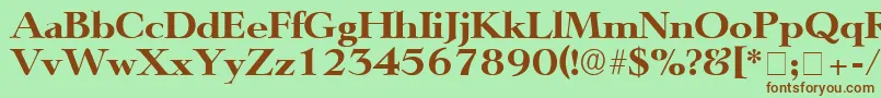 Saiba mais sobre a fonte TeronoDisplaySsi Fonte TeronoDisplaySsi – fontes marrons em um fundo verde
