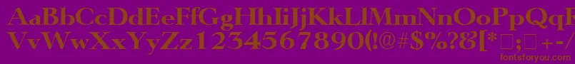 Saiba mais sobre a fonte TeronoDisplaySsi Fonte TeronoDisplaySsi – fontes marrons em um fundo roxo