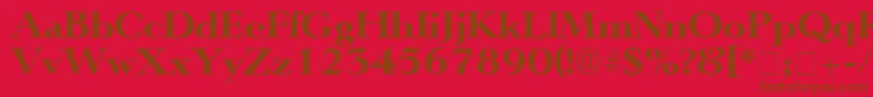 TeronoDisplaySsi-Schriftart – Braune Schriften auf rotem Hintergrund