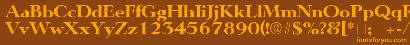 Шрифт TeronoDisplaySsi – оранжевые шрифты на коричневом фоне