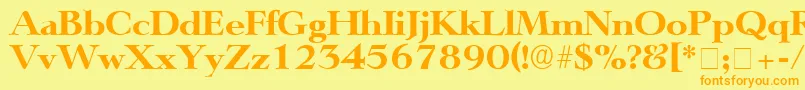 TeronoDisplaySsiフォントについての詳細 フォントTeronoDisplaySsi – オレンジの文字が黄色の背景にあります。