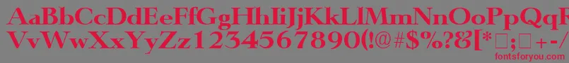 フォントTeronoDisplaySsi – 赤い文字の灰色の背景
