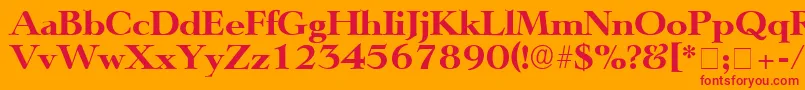TeronoDisplaySsi Font – Red Fonts on Orange Background