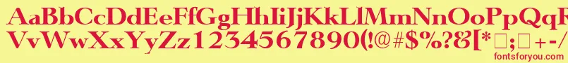 TeronoDisplaySsi Font – Red Fonts on Yellow Background