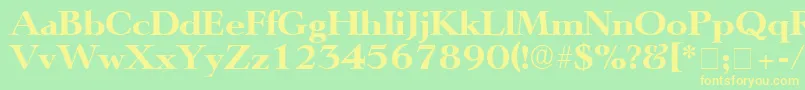 フォントTeronoDisplaySsi – 黄色の文字が緑の背景にあります