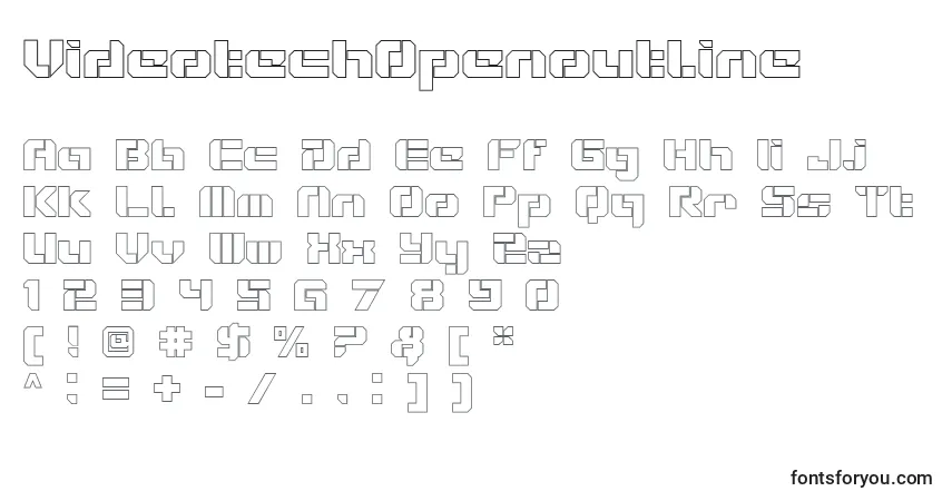 Шрифт VideotechOpenoutline – алфавит, цифры, специальные символы