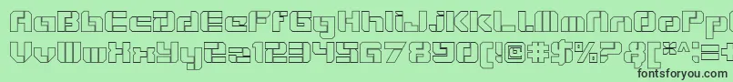 VideotechOpenoutline Font – Black Fonts on Green Background