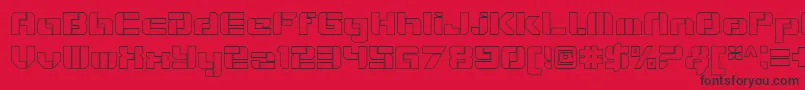 Fonte VideotechOpenoutline – fontes pretas em um fundo vermelho