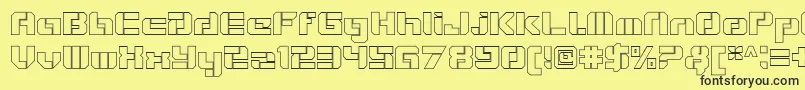 VideotechOpenoutline Font – Black Fonts on Yellow Background
