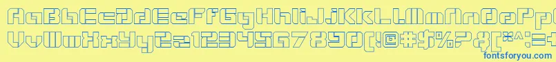 VideotechOpenoutline Font – Blue Fonts on Yellow Background