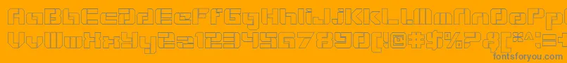 VideotechOpenoutline Font – Gray Fonts on Orange Background