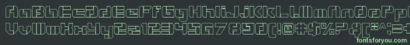 VideotechOpenoutline Font – Green Fonts on Black Background