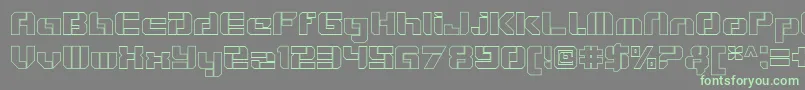 VideotechOpenoutline-Schriftart – Grüne Schriften auf grauem Hintergrund