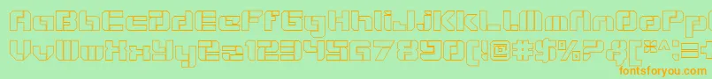 VideotechOpenoutline Font – Orange Fonts on Green Background