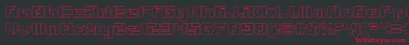 VideotechOpenoutline Font – Red Fonts on Black Background