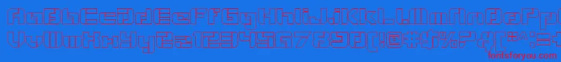 VideotechOpenoutline Font – Red Fonts on Blue Background