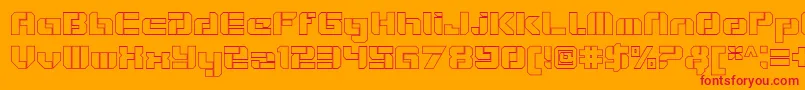 VideotechOpenoutline Font – Red Fonts on Orange Background