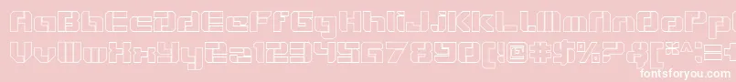 VideotechOpenoutline-Schriftart – Weiße Schriften auf rosa Hintergrund