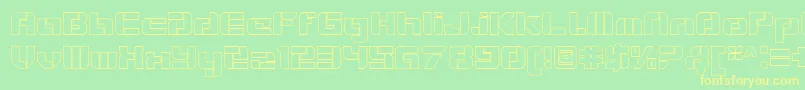 VideotechOpenoutline Font – Yellow Fonts on Green Background