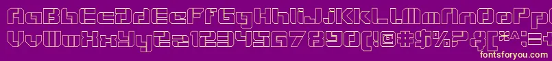 VideotechOpenoutline Font – Yellow Fonts on Purple Background