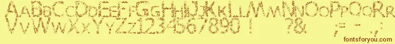 Karora Font – Brown Fonts on Yellow Background