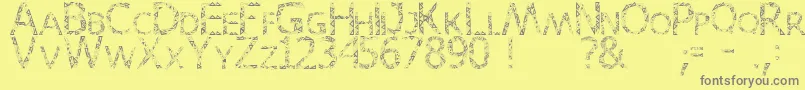 Weitere Informationen zur Karora-Schriftart Karora-Schriftart – Graue Schriften auf gelbem Hintergrund