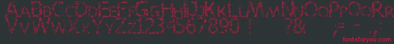 フォントKarora – 黒い背景に赤い文字
