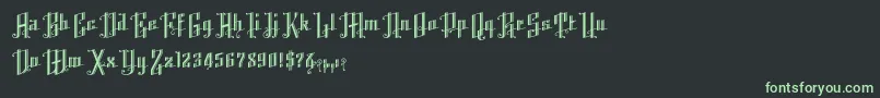 Шрифт K22AngularText – зелёные шрифты на чёрном фоне