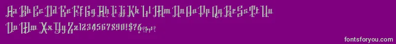Шрифт K22AngularText – зелёные шрифты на фиолетовом фоне