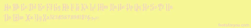 Police K22AngularText – polices roses sur fond jaune