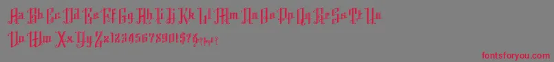 フォントK22AngularText – 赤い文字の灰色の背景