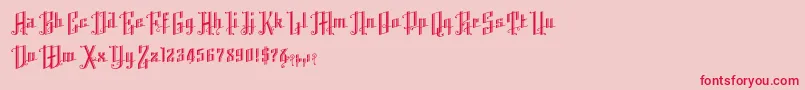 フォントK22AngularText – ピンクの背景に赤い文字