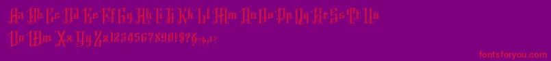 フォントK22AngularText – 紫の背景に赤い文字