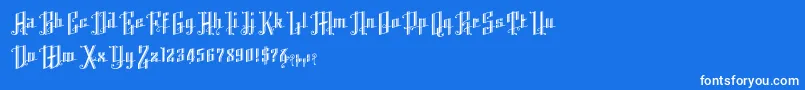 K22AngularText Font – White Fonts on Blue Background