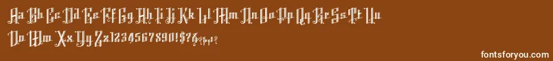 フォントK22AngularText – 茶色の背景に白い文字