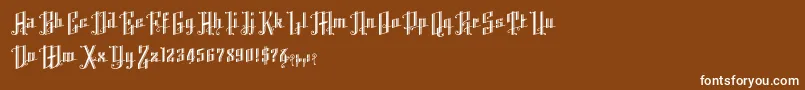 Шрифт K22AngularText – белые шрифты на коричневом фоне