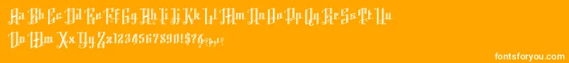 Fonte K22AngularText – fontes brancas em um fundo laranja