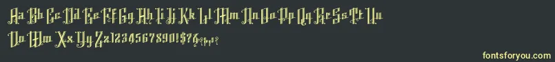 K22AngularText Font – Yellow Fonts on Black Background